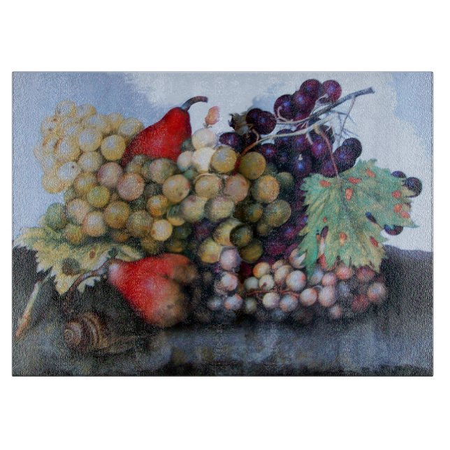 SEASON'S FRUITS / RED WHITE GRAPES AND PEARS CUTTING BOARD (Front)