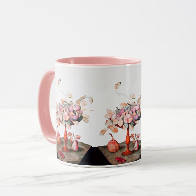 SEASON'S FRUITS Still Life Jasmines,Prunes,Pears Mug (Front Left)