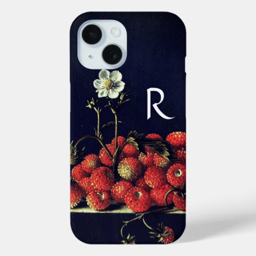 SEASONS FRUITSSTRAWBERRIES AND STRAWBERRY FLOWER iPhone 15 CASE