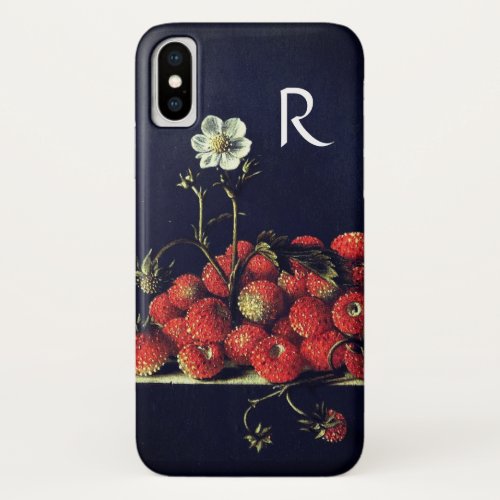 SEASONS FRUITSSTRAWBERRIES AND STRAWBERRY FLOWER iPhone XS CASE