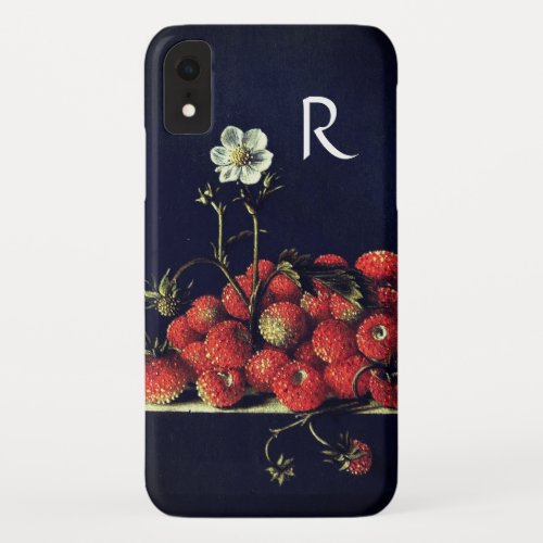 SEASONS FRUITSSTRAWBERRIES AND STRAWBERRY FLOWER iPhone XR CASE