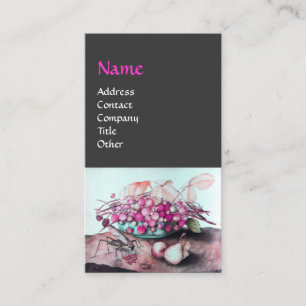 SEASON'S FRUITS /STRAWBERRIES ,PEARS Pink Grey Business Card