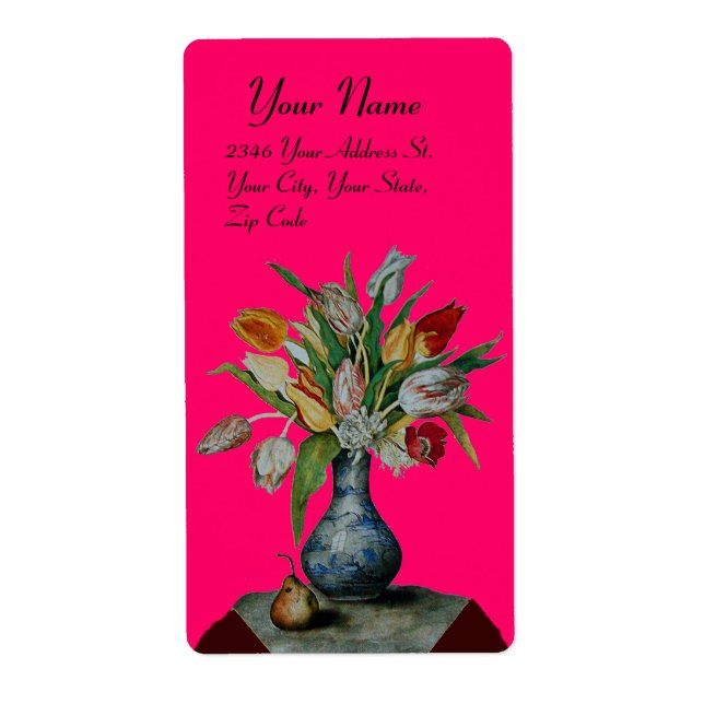 SEASON'S FRUITS -TULIPS, fuchsia Label (Front)