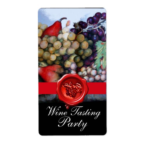 SEASONS FRUITS WINE TASTING  PARTYRED WAX SEAL LABEL