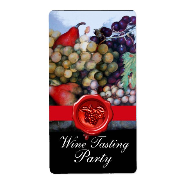 SEASON'S FRUITS WINE TASTING  PARTY,RED WAX SEAL LABEL (Front)