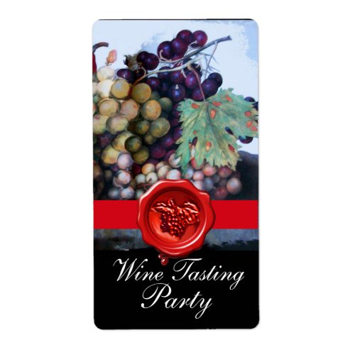 SEASONS FRUITS WINE TASTING  PARTYRED WAX SEAL LABEL