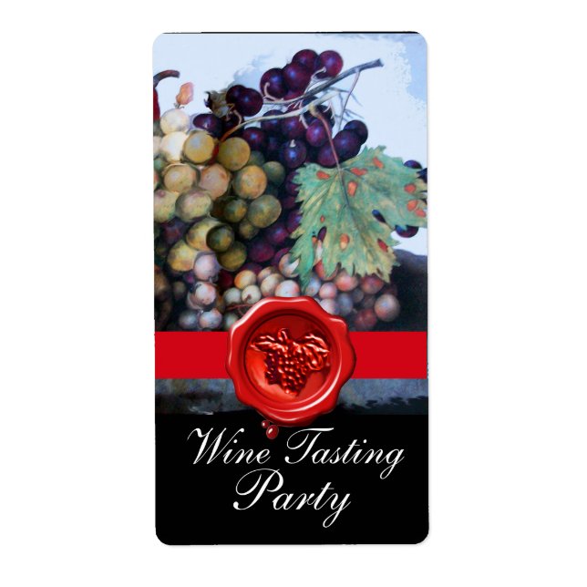SEASON'S FRUITS WINE TASTING  PARTY,RED WAX SEAL LABEL (Front)
