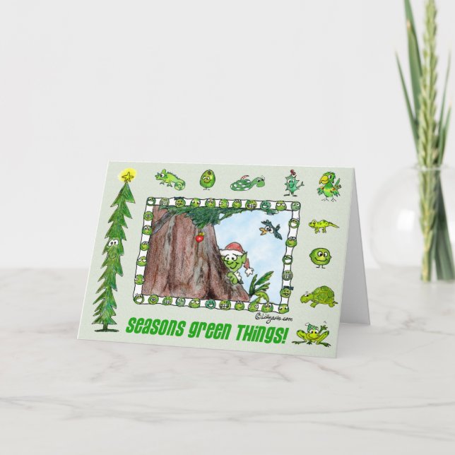 Seasons Green Things Elf Card (Front)