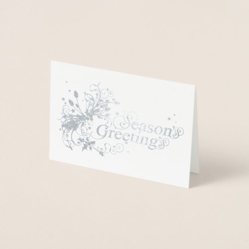 Seasons greeting floral graphic art holiday card