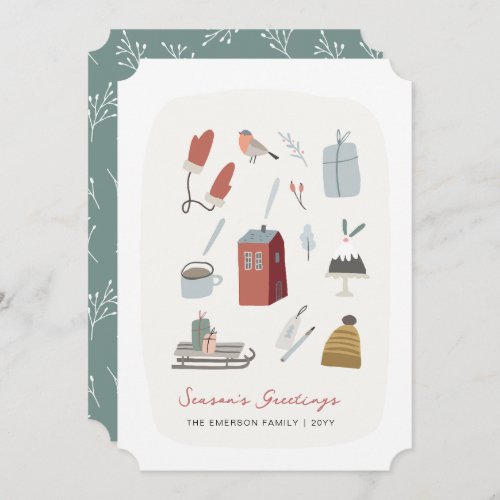 Seasons Greeting Winter Holiday Card