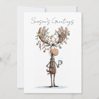 Season's greeting with Moose Holiday Card