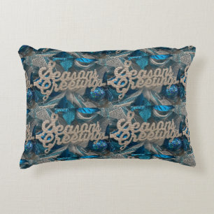 ***SEASONS GREETING*** WITH SILVER BACK ACCENT PILLOW