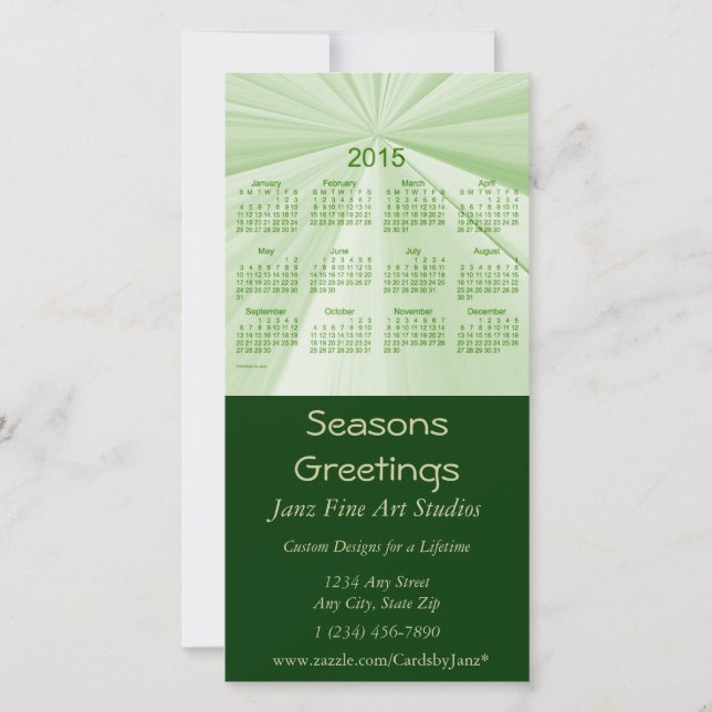 Seasons Greetings 2015 Business Calendar Holiday Card (Front)