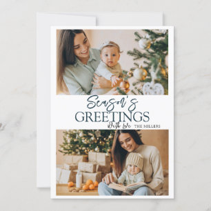 Seasons Greetings 2 Photo Holiday  Card