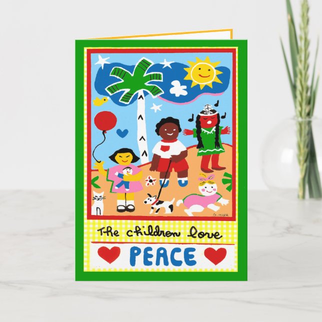 Season's Greetings about Peace and Love Holiday Card (Front)