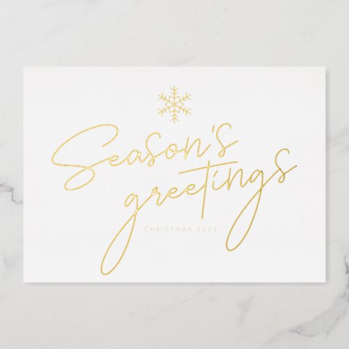 Seasons Greetings  Add Your Photo Foil Holiday Card