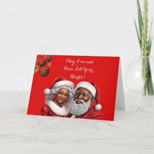 "Seasons Greetings" -African-American Greeting Holiday Card