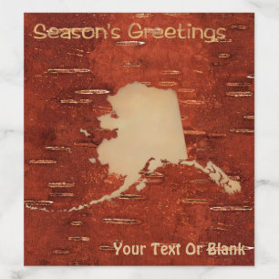 Season's Greetings - Alaska On Inner Birch Bark Envelope Liner