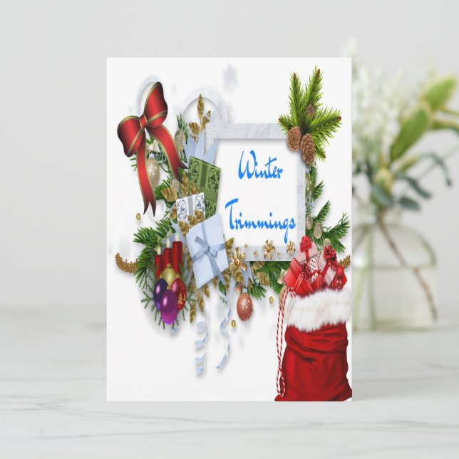 Seasons Greetings and Happy New Year Holiday Card (Standing Front)