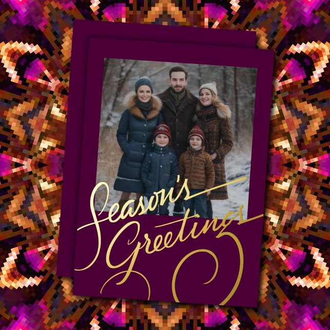 Season's Greetings and Your Photo Foil Holiday Card (Creator Uploaded)