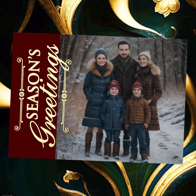 Season's Greetings and Your Photo Foil Holiday Card (Creator Uploaded)