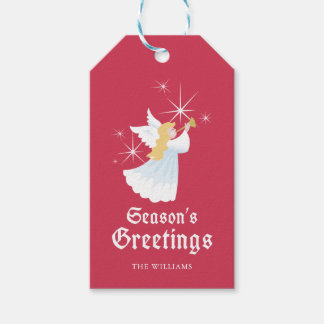 Seasons Greetings Angel Christmas Gift Tag