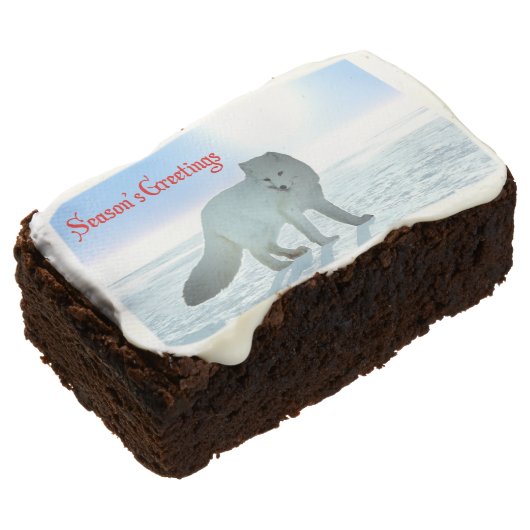 Season's Greetings - Arctic Fox Chocolate Brownie (Angled)