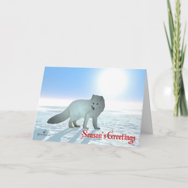 Season's Greetings - Arctic Fox Holiday Card (Front)