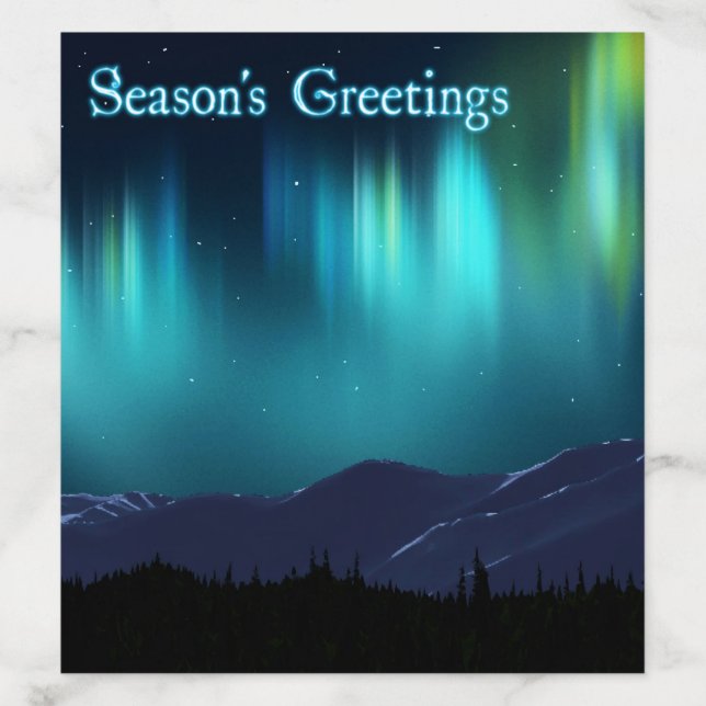 Season's Greetings - Aurora Borealis Envelope Liner (Design)