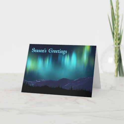 Seasons Greetings _ Aurora Borealis Holiday Card