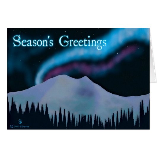Season's Greetings - Blue Aurora Cards (Front Horizontal)