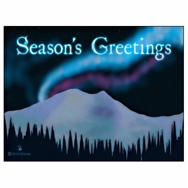 Season's Greetings - Blue Aurora Cutout (Front)