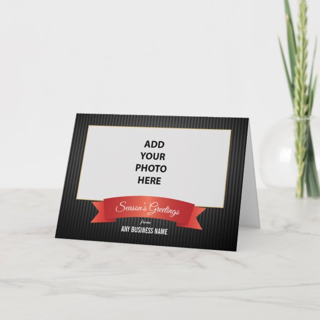 Season's Greetings Business Christmas Holiday Card (Front)