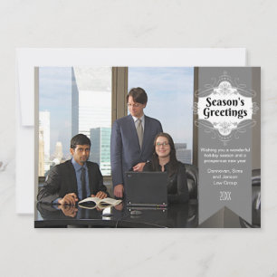 Season's Greetings Business Holiday Photo Card