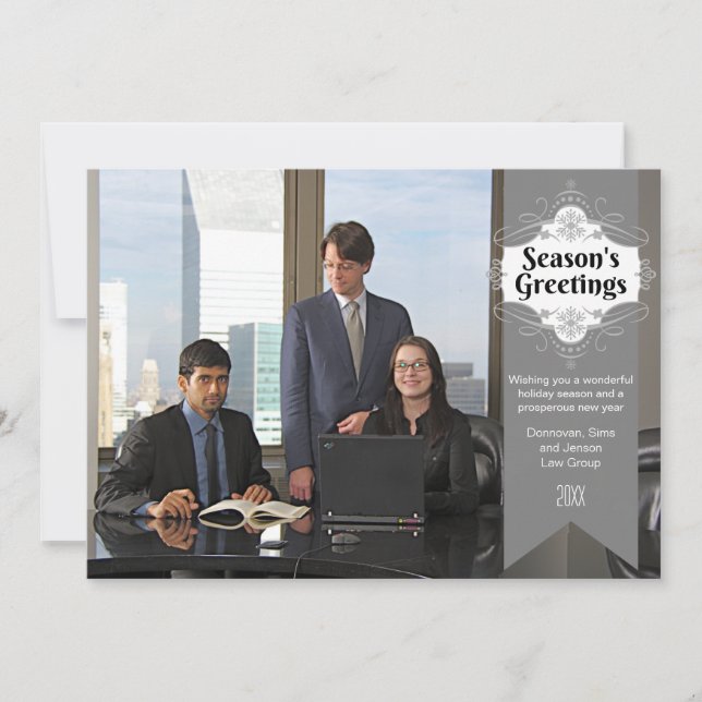 Season's Greetings Business Holiday Photo Card (Front)