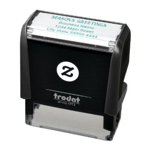 Season's Greetings Business Name Return Address Self-inking Stamp