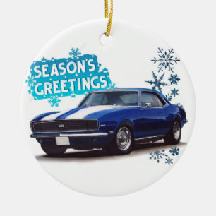 Season's Greetings Camaro Ceramic Ornament