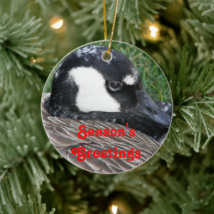 Season's Greetings Canada Goose Holiday Ceramic Ornament