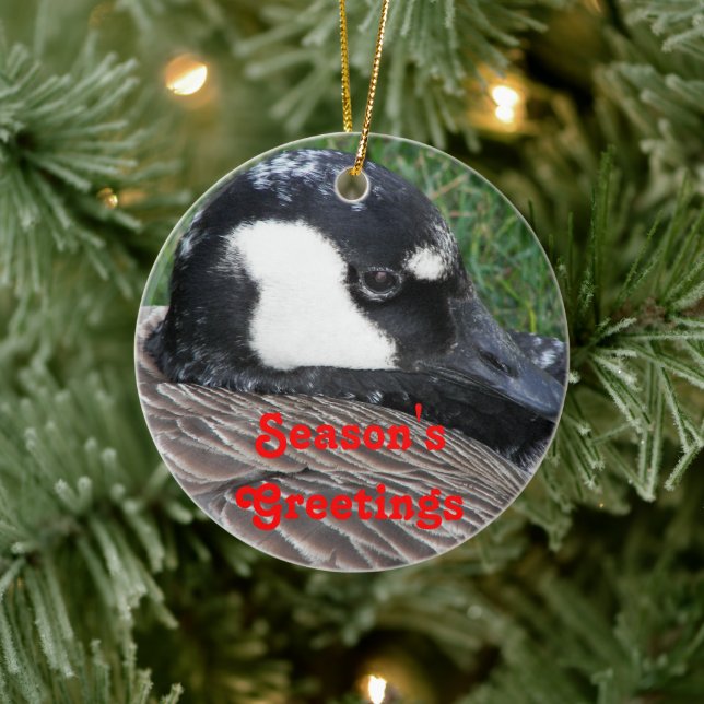 Season's Greetings Canada Goose Holiday Ceramic Ornament (Tree)