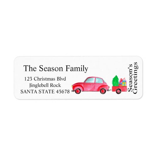 Seasons Greetings Car and Christmas gifts Label