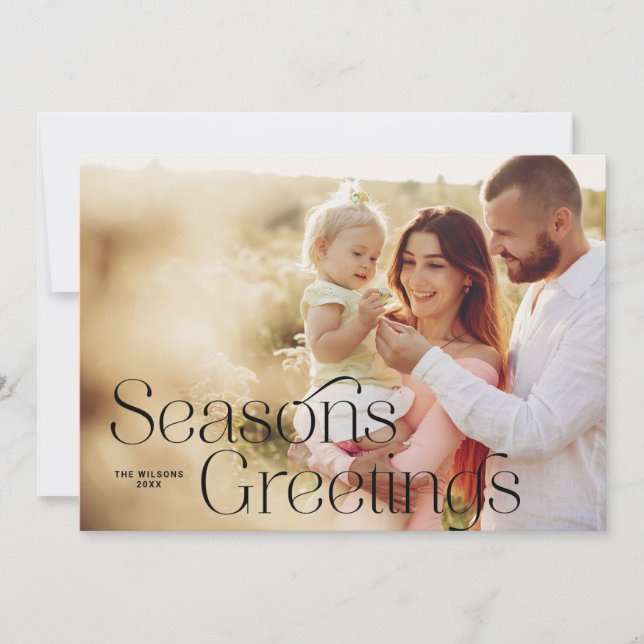 Seasons Greetings Card Black (Front)