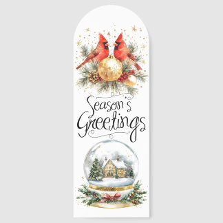 Season's Greetings Cardinals Snowglobe Bookmarks
