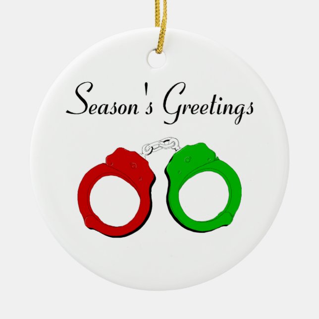 Seasons Greetings Ceramic Ornament (Front)