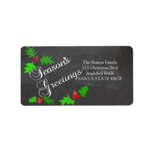 Seasons Greetings Chalkboard Holiday Label