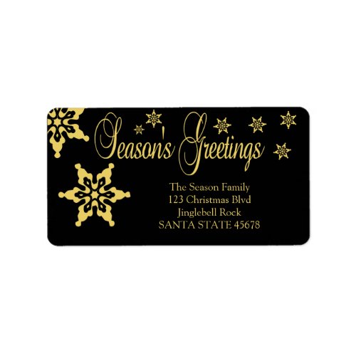 Seasons Greetings Chalkboard Holiday Label