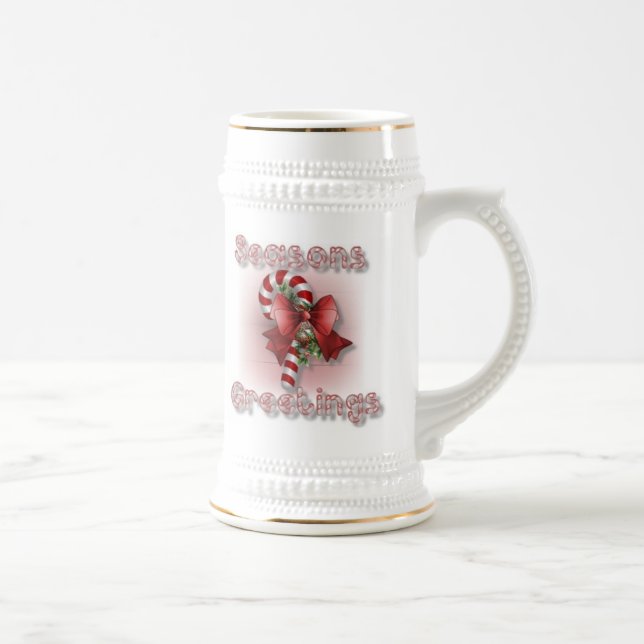 "Seasons Greetings" Christmas Beer Stein (Right)