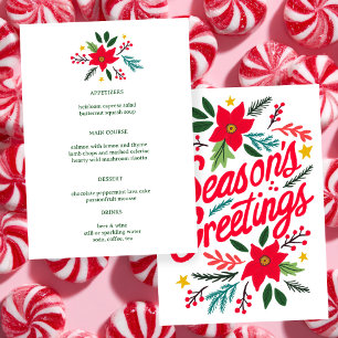 SEASONS GREETINGS Christmas CUSTOM Holiday Menu
