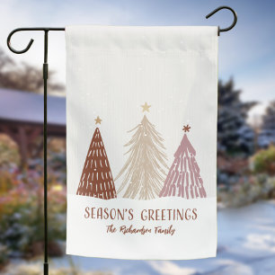 Seasons Greetings Christmas Holiday Custom Name Garden Flag