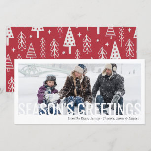 Seasons Greetings Christmas Holiday Cut out Photo Card