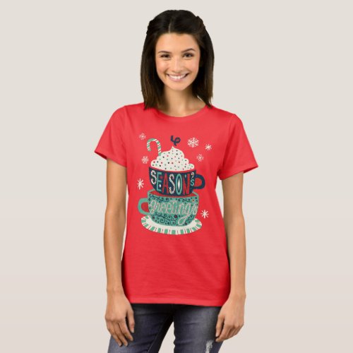 Seasons greetings Christmas holiday festive T_Shirt